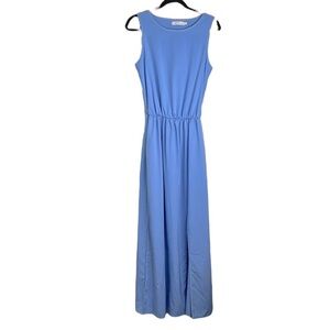 Misslook Blue Sleeveless Front Slit Summer Maxi Dress Size Small